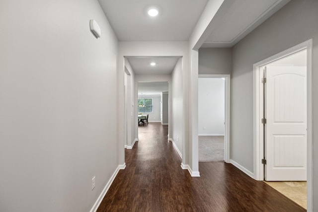 778 Prominence Rd, Columbia, TN 38401 - hall with wood finished floors, baseboards, and recessed lighting
