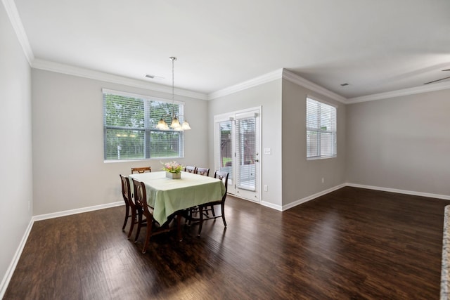 778 Prominence Rd, Columbia, TN 38401 - dining room with wood finished floors, a chandelier, baseboards, and ornamental molding