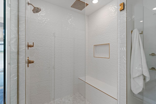 1003 Alice St Unit B, Nashville, TN 37218 - full bathroom featuring a stall shower and recessed lighting