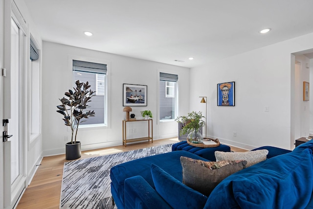 1003 Alice St Unit B, Nashville, TN 37218 - living room featuring light wood-type flooring, recessed lighting, and baseboards