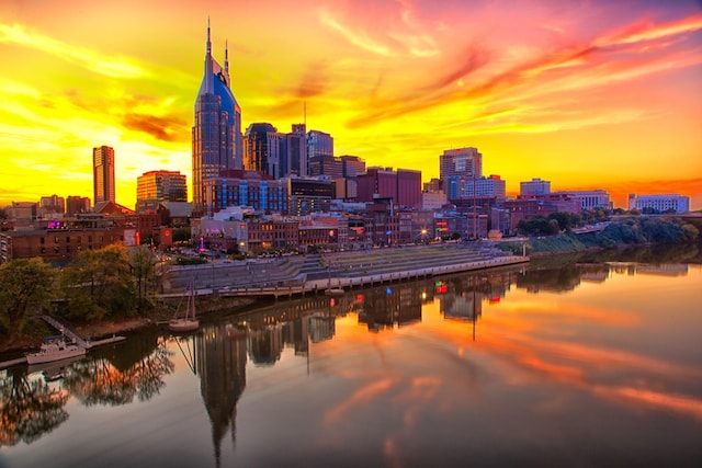 1003 Alice St Unit B, Nashville, TN 37218 - skyline view with a nearby body of water