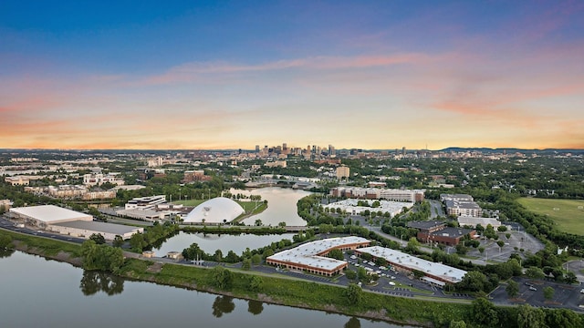 1003 Alice St Unit B, Nashville, TN 37218 - aerial view at dusk of a city view and a water view