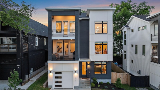 1003 Alice St Unit B, Nashville, TN 37218 - contemporary house featuring a balcony and a garage
