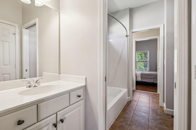 3820 Leona Pass, Hermitage, TN 37076 - bathroom with vanity, tub / shower combination, and tile patterned floors