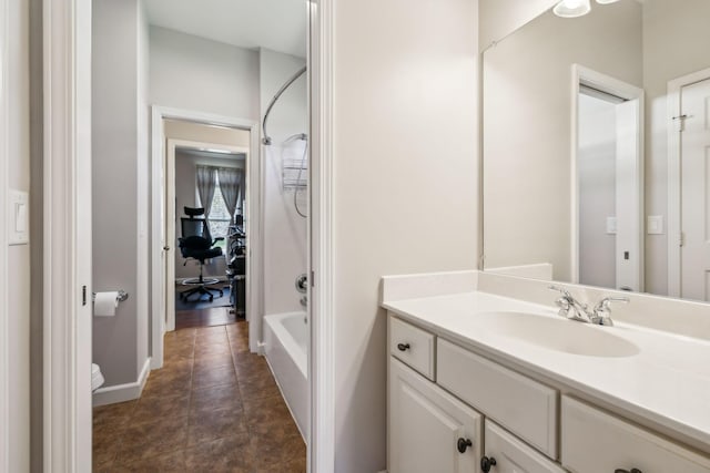 3820 Leona Pass, Hermitage, TN 37076 - full bathroom with vanity, bathtub / shower combination, tile patterned floors, baseboards, and toilet