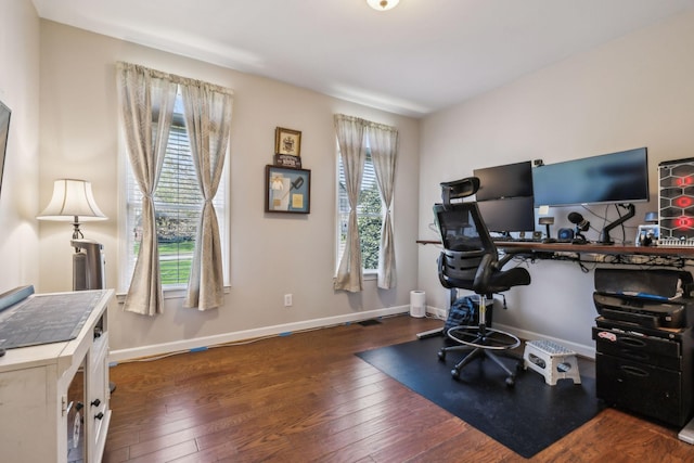 3820 Leona Pass, Hermitage, TN 37076 - home office with dark wood-type flooring and baseboards