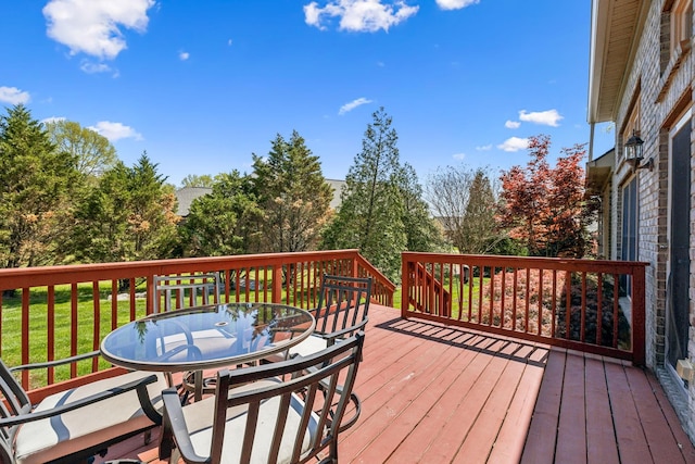 3820 Leona Pass, Hermitage, TN 37076 - wooden terrace featuring outdoor dining space and a yard