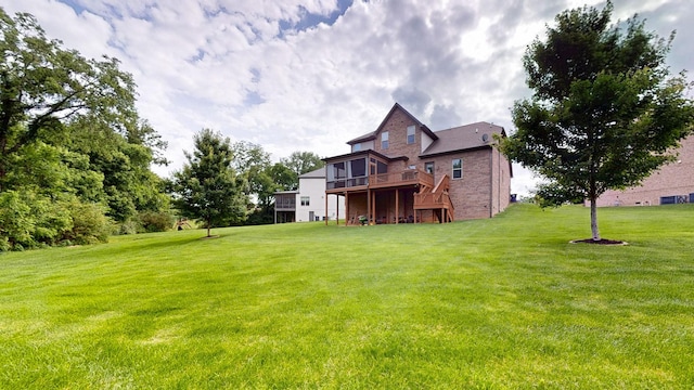 2816 Chatham Place Ct, Thompsons Station, TN 37179 - back of property with a lawn and a deck