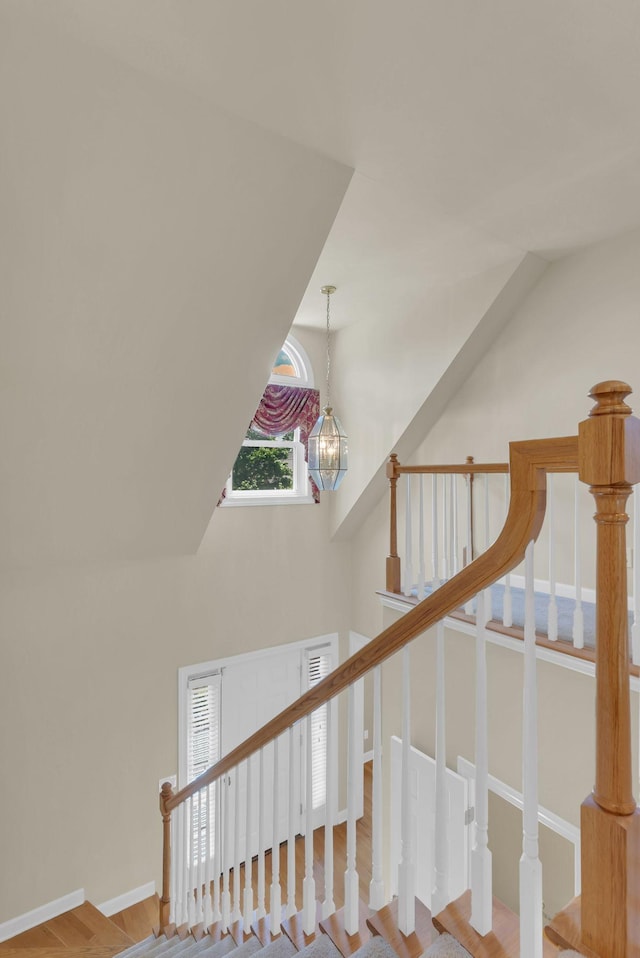 411 Royal Xing, Franklin, TN 37064 - staircase featuring plenty of natural light, wood finished floors, and baseboards