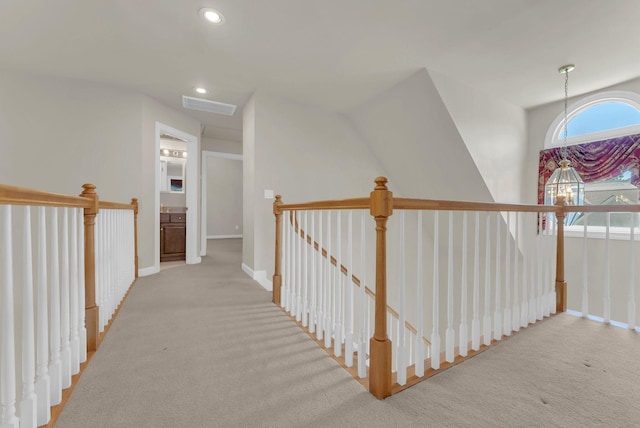 411 Royal Xing, Franklin, TN 37064 - corridor featuring an upstairs landing, carpet floors, recessed lighting, and baseboards