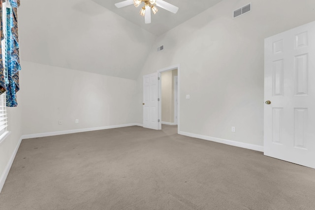 411 Royal Xing, Franklin, TN 37064 - unfurnished bedroom with vaulted ceiling, carpet flooring, baseboards, and ceiling fan