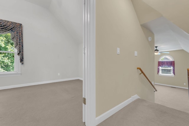 411 Royal Xing, Franklin, TN 37064 - stairway with vaulted ceiling, carpet floors, and baseboards