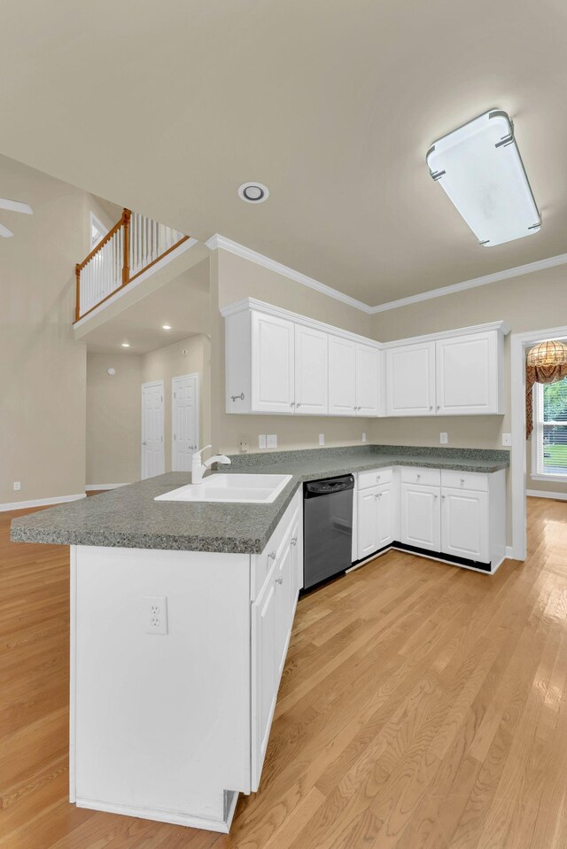 411 Royal Xing, Franklin, TN 37064 - kitchen with a sink, dishwasher, light wood-style floors, and crown molding