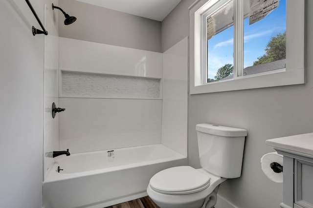 120 E Boiling Springs Rd E, Portland, TN 37148 - full bathroom featuring toilet, bathing tub / shower combination, vanity, and wood finished floors