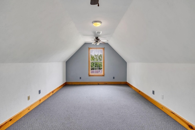 1510 Walnut Hills Dr, Chapel Hill, TN 37034 - additional living space with a ceiling fan, lofted ceiling, and carpet flooring
