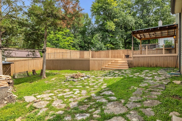 1510 Walnut Hills Dr, Chapel Hill, TN 37034 - view of yard featuring a wooden deck and stairs