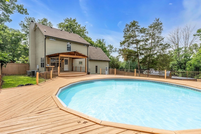1510 Walnut Hills Dr, Chapel Hill, TN 37034 - view of swimming pool with a deck, a fenced backyard, and view of scattered trees