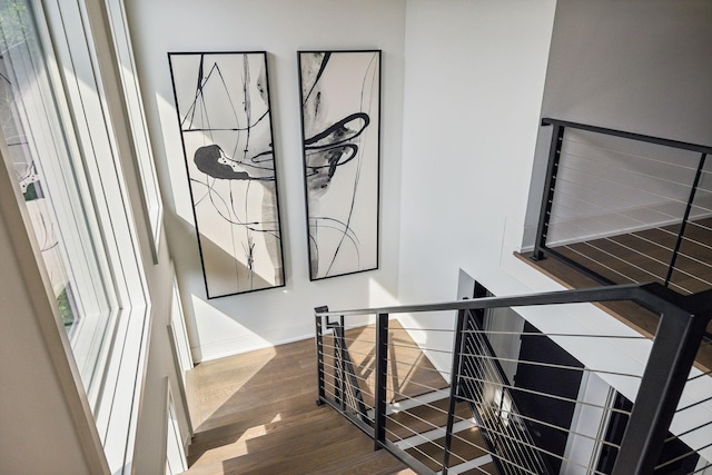 1601 Windy Ridge Dr, Brentwood, TN 37027 - stairway featuring wood finished floors and baseboards