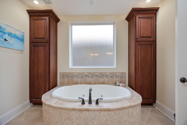 891 Fairington Pvt Way, Gallatin, TN 37066 - bathroom featuring baseboards, a whirlpool tub, tile patterned floors, and a closet