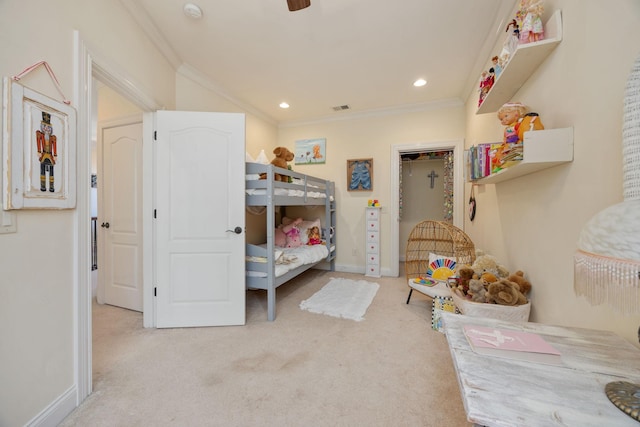 891 Fairington Pvt Way, Gallatin, TN 37066 - bedroom with carpet floors, ornamental molding, baseboards, and recessed lighting