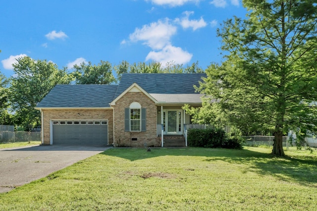 1012 Blue Ridge Pkwy, Goodlettsville, TN 37072 - view of front of property with driveway, brick siding, an attached garage, a shingled roof, and crawl space