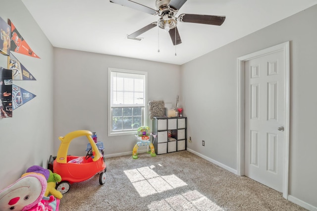1012 Blue Ridge Pkwy, Goodlettsville, TN 37072 - playroom with carpet flooring, ceiling fan, and baseboards