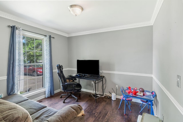 1012 Blue Ridge Pkwy, Goodlettsville, TN 37072 - office area featuring wood finished floors, ornamental molding, and baseboards