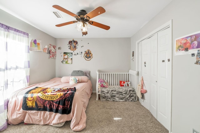 1012 Blue Ridge Pkwy, Goodlettsville, TN 37072 - carpeted bedroom with a closet and ceiling fan