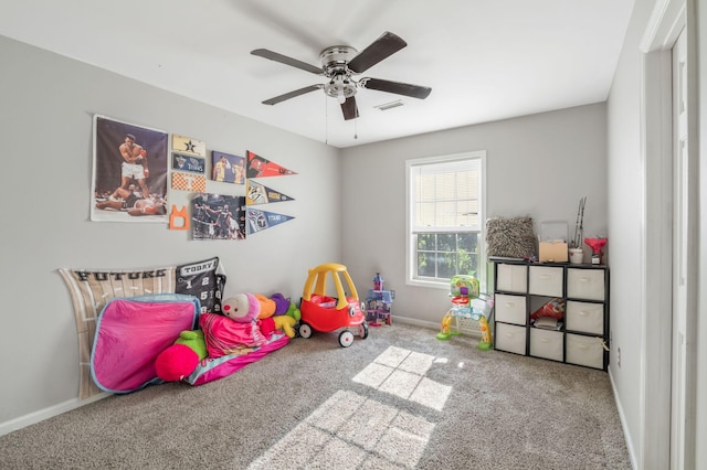 1012 Blue Ridge Pkwy, Goodlettsville, TN 37072 - recreation room featuring carpet flooring, baseboards, and ceiling fan