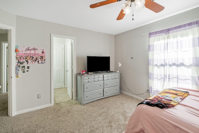 1012 Blue Ridge Pkwy, Goodlettsville, TN 37072 - bedroom with light colored carpet, baseboards, and ceiling fan