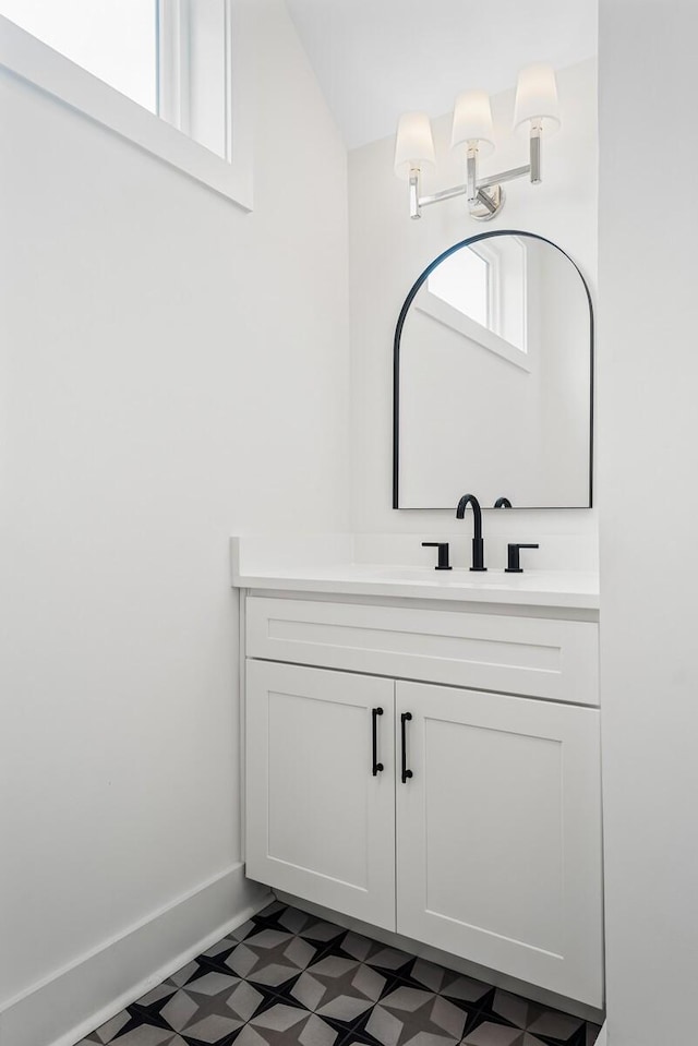 6104 Cowden Ave Unit A, Nashville, TN 37209 - bathroom featuring vanity, tile patterned floors, and baseboards