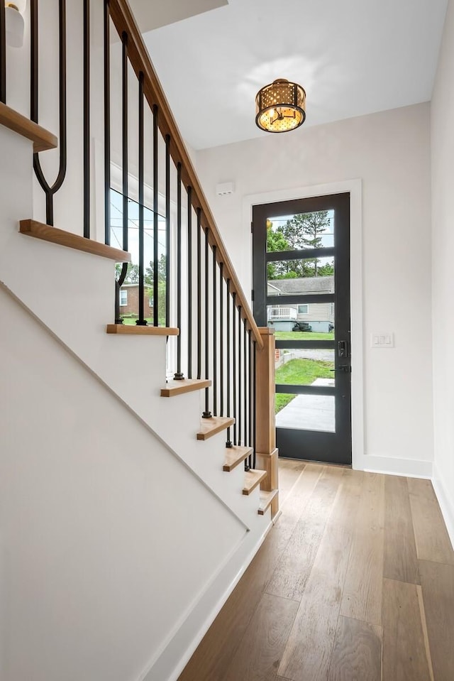 6104 Cowden Ave Unit A, Nashville, TN 37209 - entrance foyer with stairway and hardwood / wood-style floors