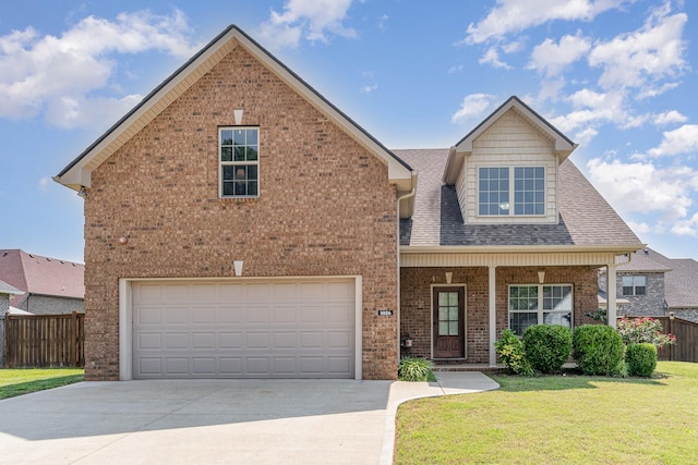 1026 Grace Meade, Ashland City, TN 37015 - view of front facade featuring concrete driveway, brick siding, a shingled roof, and an attached garage