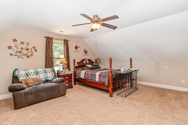 1026 Grace Meade, Ashland City, TN 37015 - bedroom with vaulted ceiling, carpet floors, baseboards, and ceiling fan