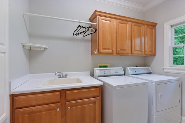 205 Saint Anne Way, Franklin, TN 37064 - laundry room with cabinet space, separate washer and dryer, and crown molding