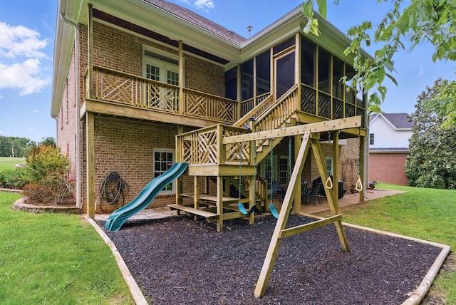 205 Saint Anne Way, Franklin, TN 37064 - view of play area featuring a yard and a sunroom