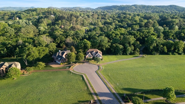 205 Saint Anne Way, Franklin, TN 37064 - aerial view of property and surrounding area with a mountainous background and a heavily wooded area