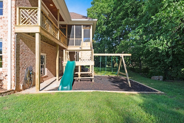 205 Saint Anne Way, Franklin, TN 37064 - view of play area featuring a yard and a sunroom