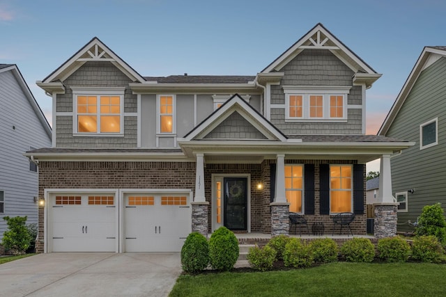 1151 Cotillion Dr, Murfreesboro, TN 37128 - craftsman-style home with covered porch, an attached garage, and driveway