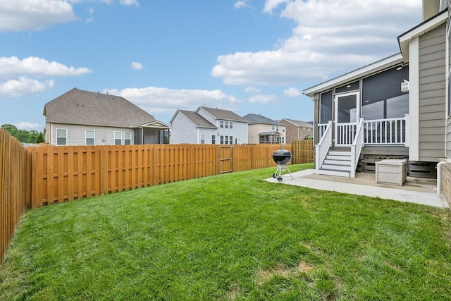 1151 Cotillion Dr, Murfreesboro, TN 37128 - view of yard featuring a sunroom, a patio, and a residential view