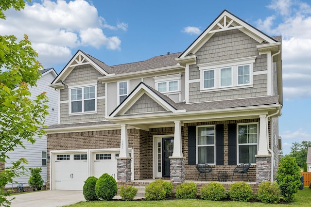 1151 Cotillion Dr, Murfreesboro, TN 37128 - craftsman-style home with covered porch, driveway, a garage, and a shingled roof