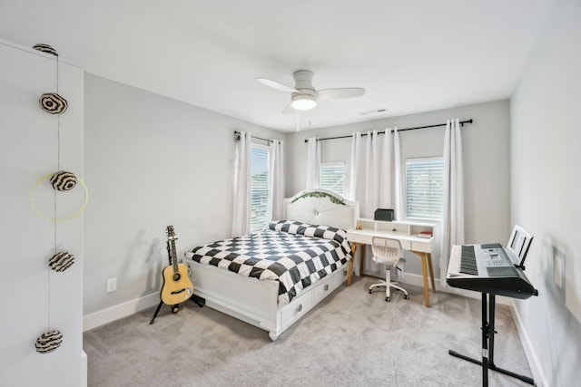 1151 Cotillion Dr, Murfreesboro, TN 37128 - bedroom featuring light carpet, baseboards, and a ceiling fan