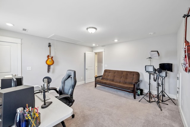 1151 Cotillion Dr, Murfreesboro, TN 37128 - office space with carpet flooring, attic access, recessed lighting, and baseboards