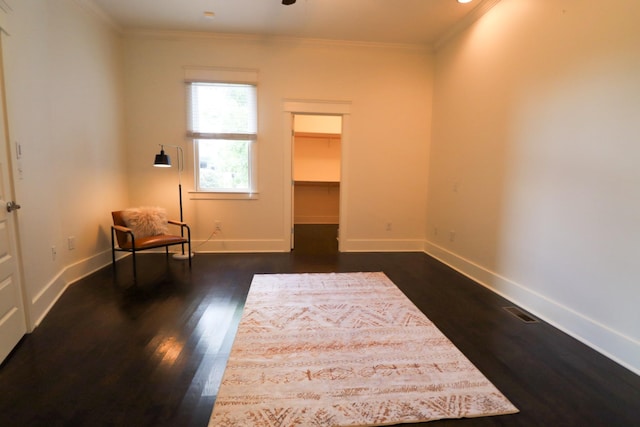 4802A Illinois Ave, Nashville, TN 37209 - unfurnished room featuring ornamental molding, baseboards, and dark wood finished floors