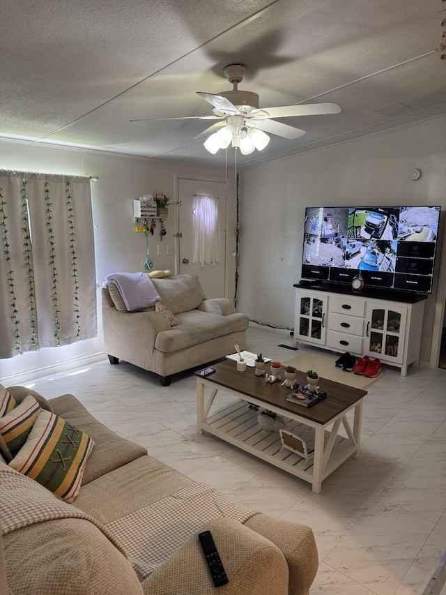 329 Queen Ave, Nashville, TN 37207 - living area with light marble finish floors and ceiling fan