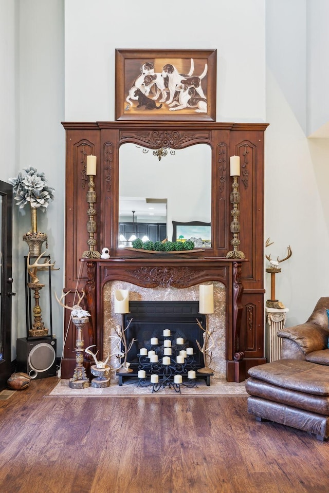 314 W 6th St Unit 7, Columbia, TN 38401 - detailed view of a fireplace and wood finished floors