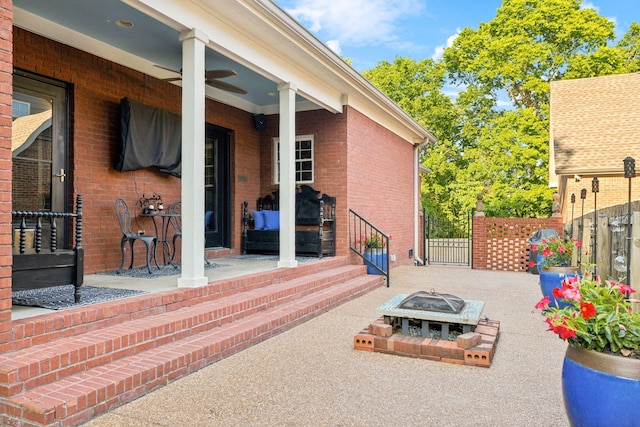 314 W 6th St Unit 7, Columbia, TN 38401 - view of patio featuring a fire pit