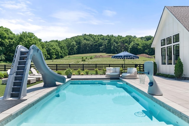 1936 Silver Fox Rd, Thompsons Station, TN 37179 - view of pool with a water slide and a patio