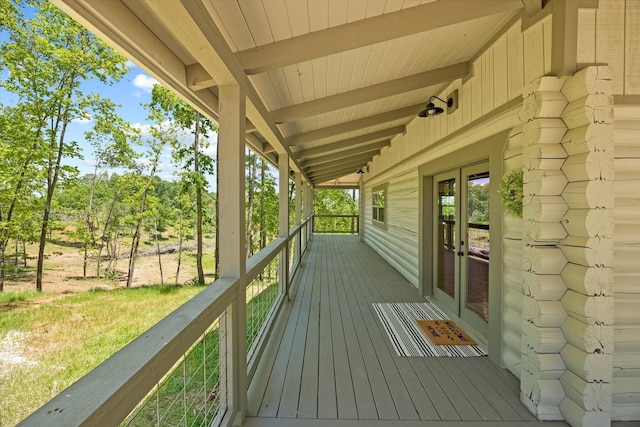 4221 New Hope Rd, Celina, TN 38551 - wooden deck featuring french doors