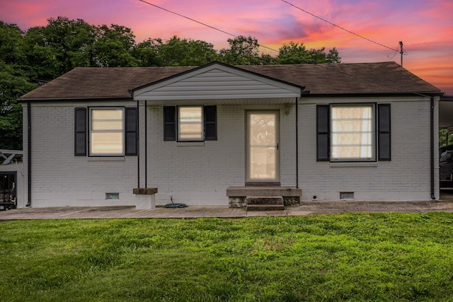 109 Garwood Dr, Nashville, TN 37210 - ranch-style house featuring crawl space, brick siding, and a front lawn